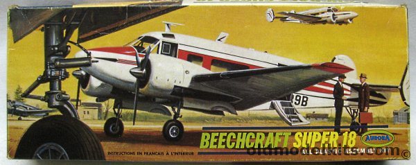 Aurora 1/60 Beechcraft Super 18 - Larger 1/60 Scale Issue, 83-130 plastic model kit